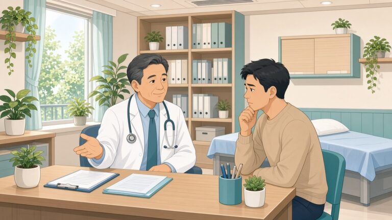 泌尿科門診衛教封面：醫師與男性患者諮詢